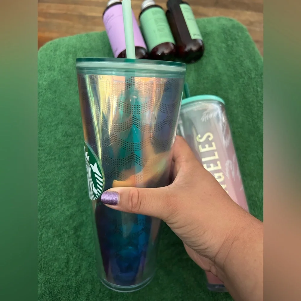 Starbucks iridescent and Pink Trenta Tumblr set - Picture 3 of 5